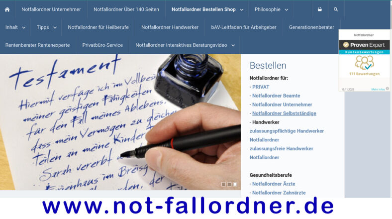 Notfallordner Notfallordner-Vorsorgeordner Not-Fallordner.de